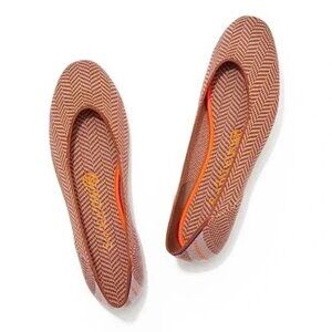 Rothy's The Merino Wool Square Flat in Camel Herringbone, Size 8.5